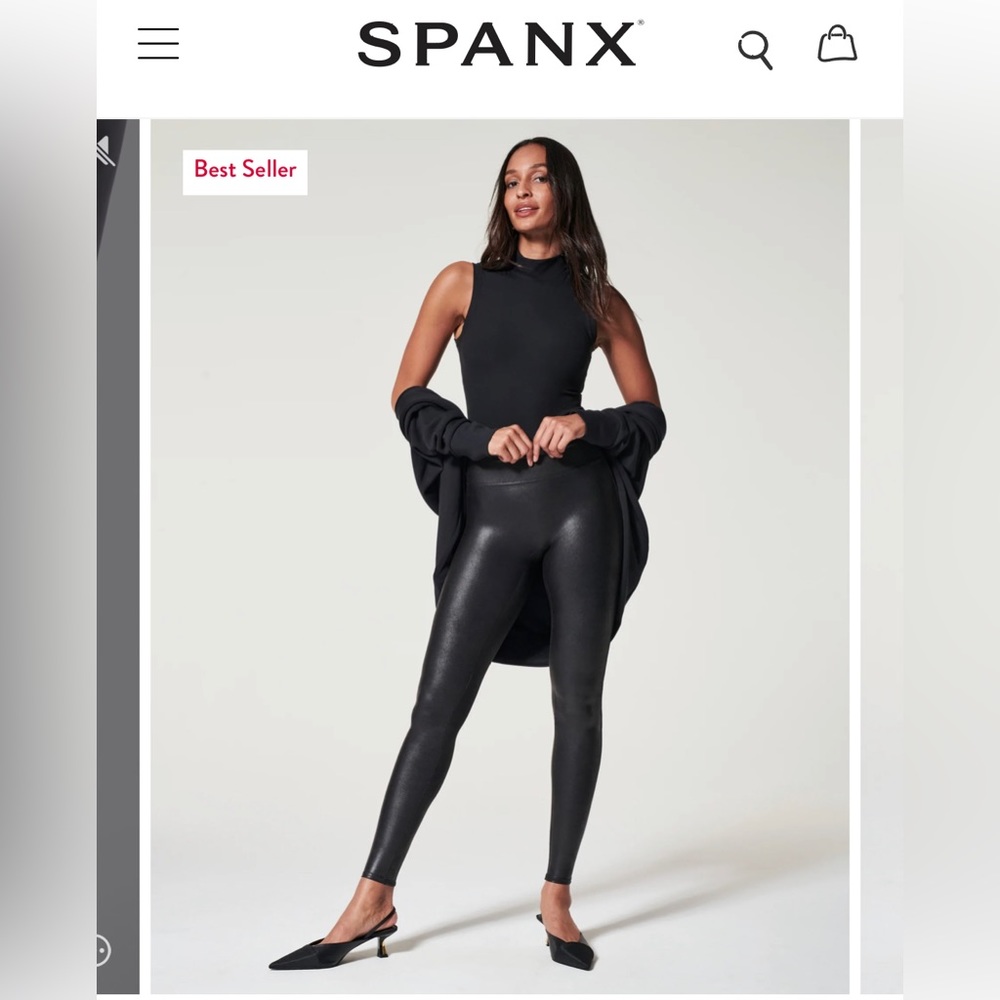 Spanx faux leather leggings Small